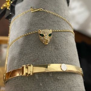 Diamond and emerald panther necklace